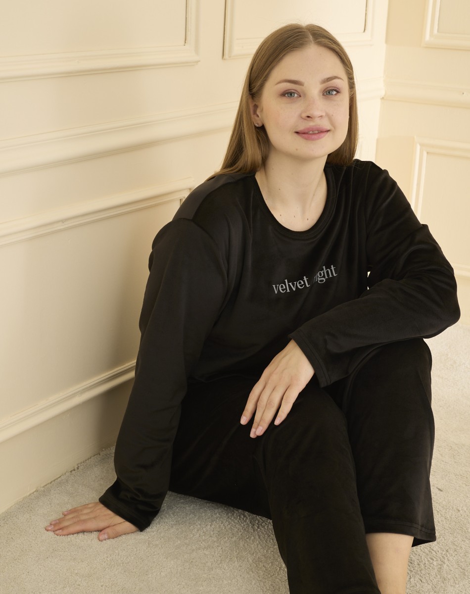 BATTAL FIRANSIZ KADİFE PİJAMA TAKIMI 13213 +