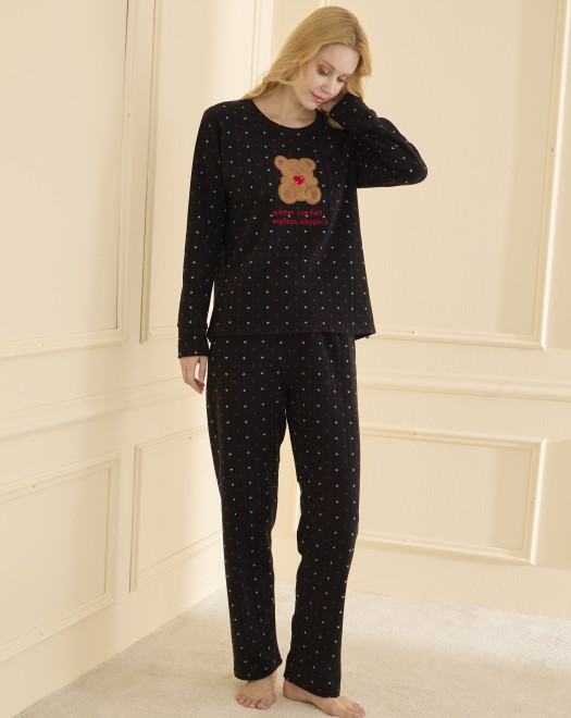 FİTİLLİ POLAR PİJAMA TAKIMI 16263 +