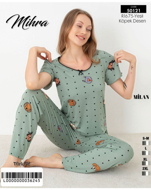 50121 MİLAN KISA KOLLU BAYAN PİJAMA TAKIM