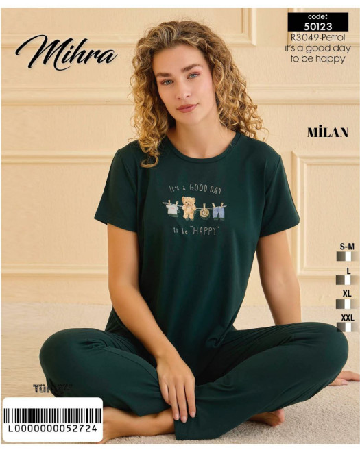 50123 MİLAN KISA KOLLU BAYAN PİJAMA TAKIM