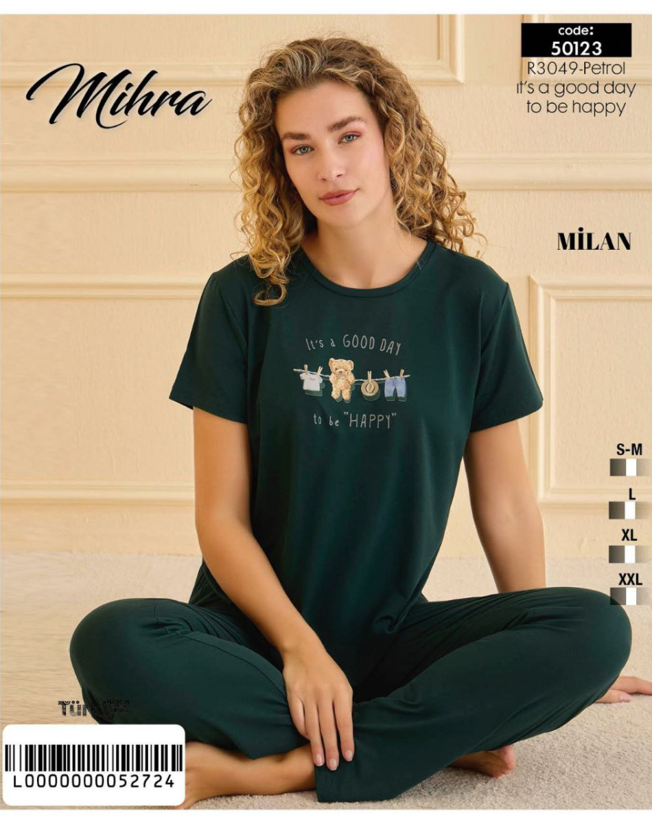 50123 MİLAN KISA KOLLU BAYAN PİJAMA TAKIM