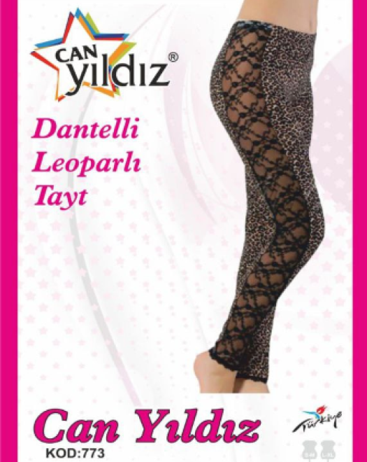 773 DANTELİ LEOPARLİ TAYT