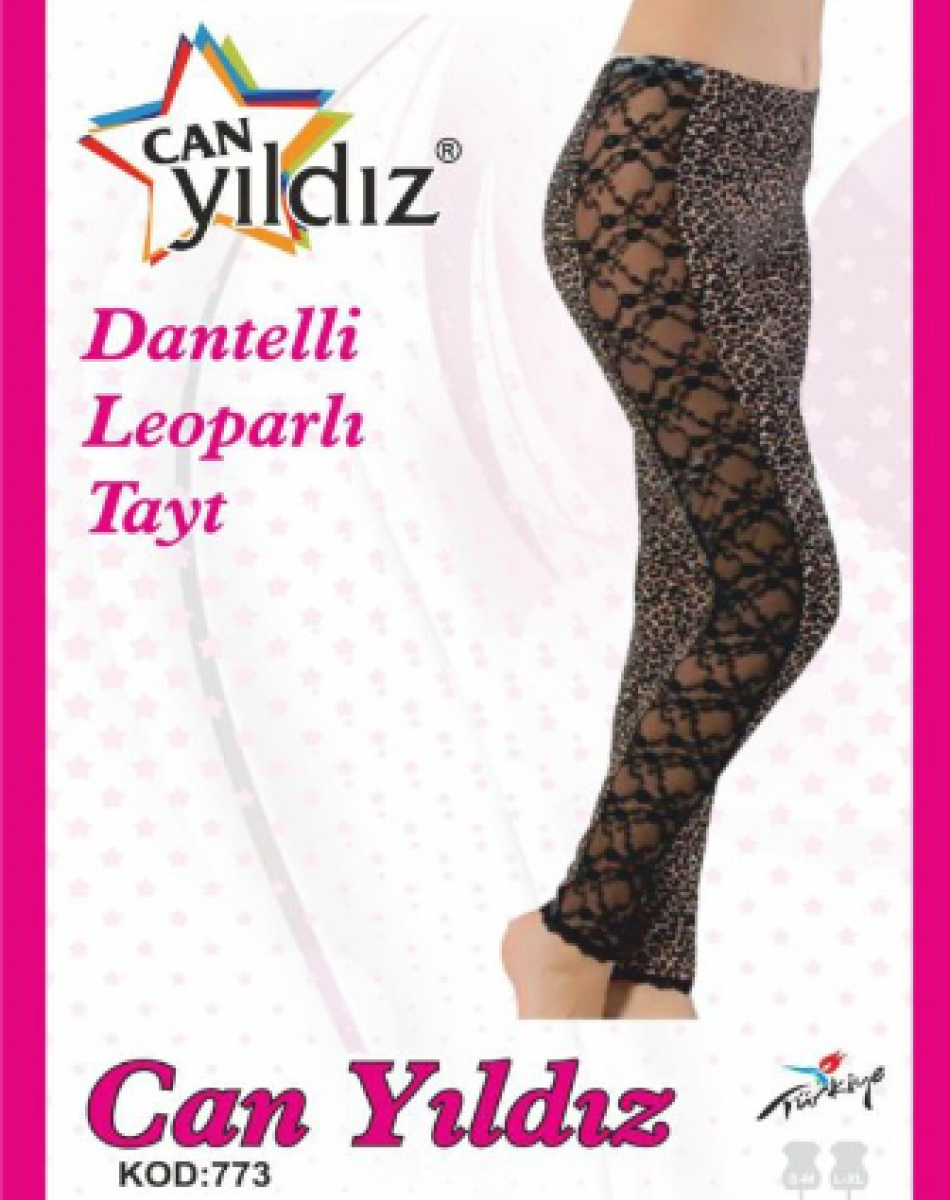 773 DANTELİ LEOPARLİ TAYT