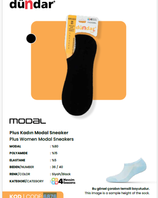 6876 MODAL DİKİŞSİZ SOFT YIKAMALI PARFÜMLÜ SINIKIRS ÇORAP