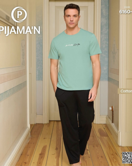 6160 ERKEK PENYE KISAKOL ALTI UZUN PİJAMA TAKIMI