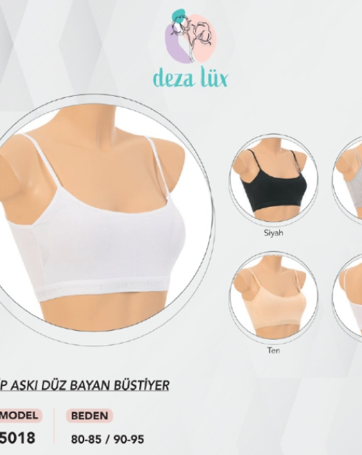 5018 BAYAN İP ASKILI DÜZ PEDLİ BÜSTİYER