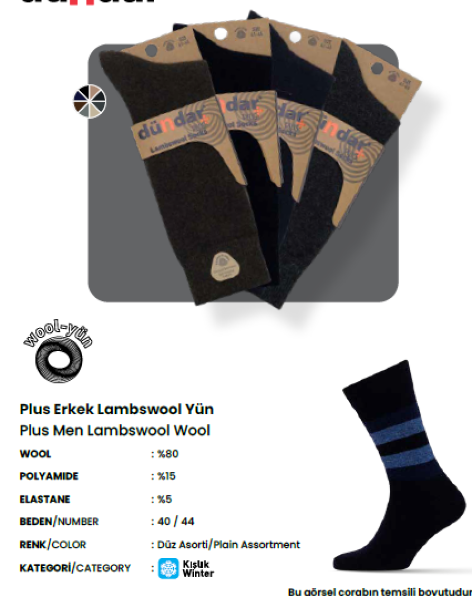 5909 ERKEK LAMBSWOOL YÜN ÇORAP