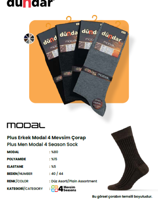 4124 ERKEK MODAL 4 MEVSİM ÇORAP