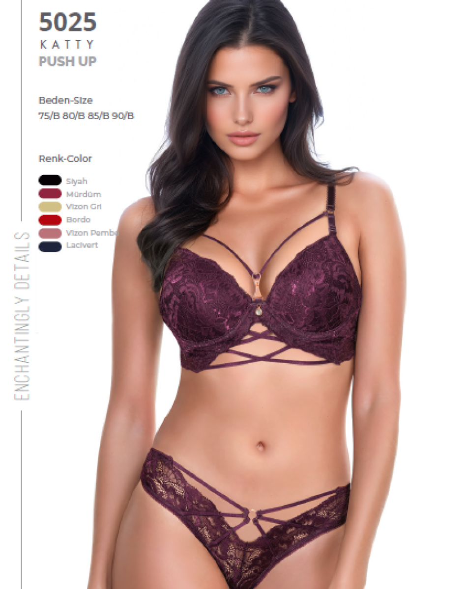 5025 BİYE ŞERİTLİ SİLİKONLU SÜTYEN TAKIM