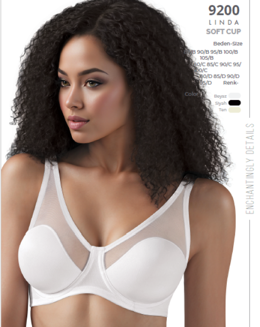 9200 C TÜL KAPLI SOFT C CUP SÜTYEN