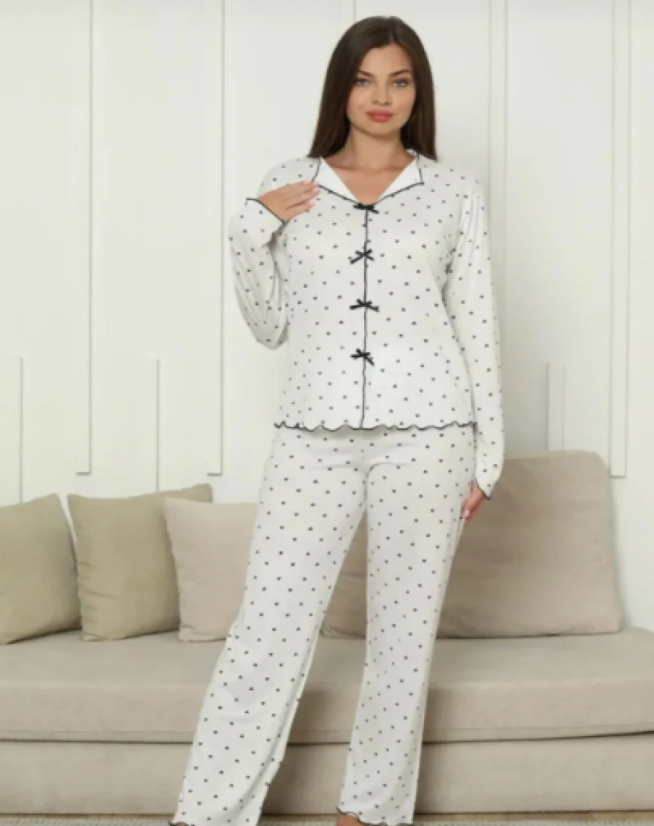 FİTİLLİ GÖMLEK YAKA PİJAMA TAKIM