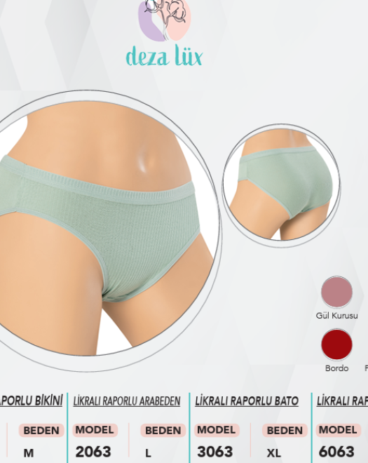 1063 M RAPORLU ESNEK KUMAŞ KADIN KÜLOT