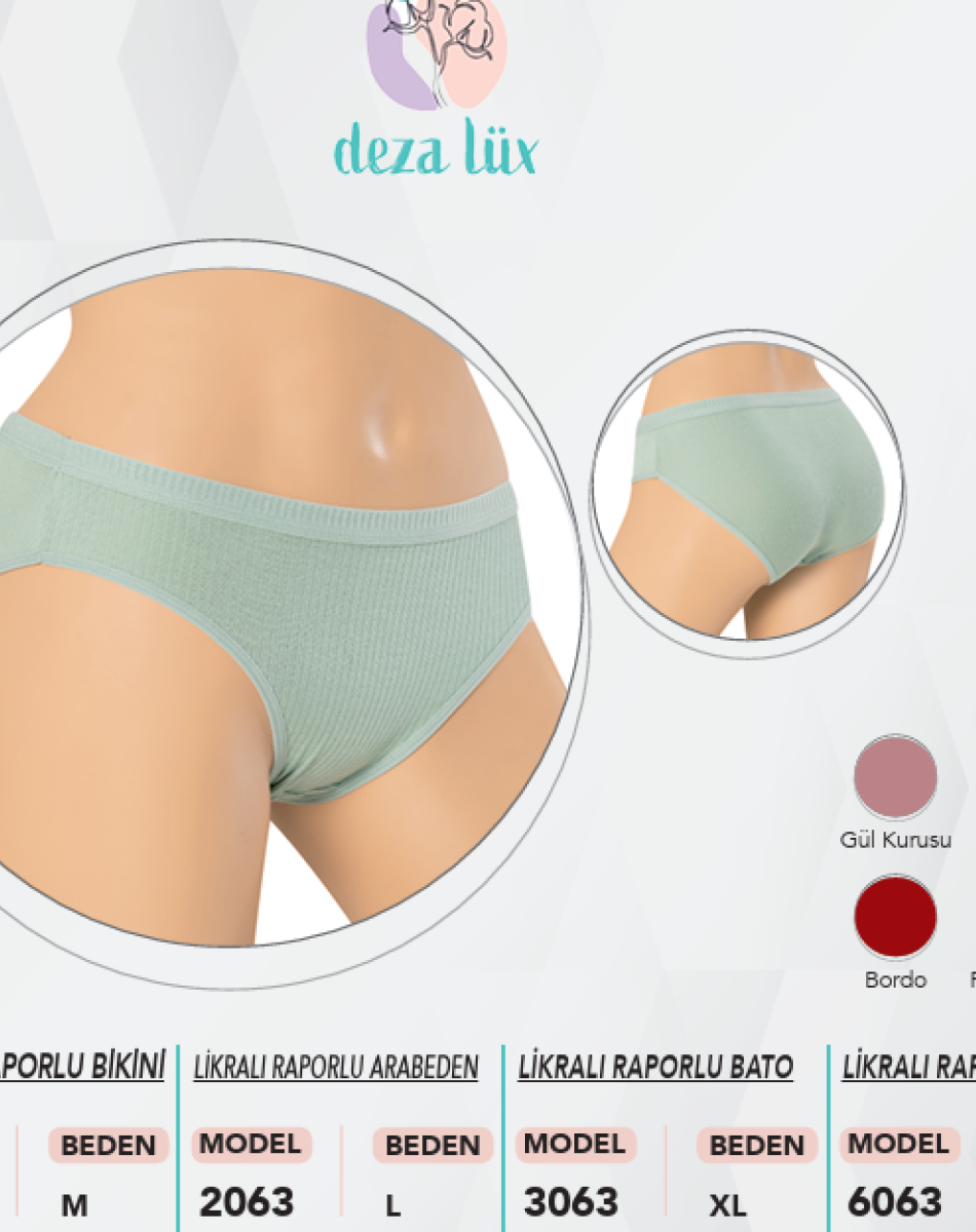 1063 M RAPORLU ESNEK KUMAŞ KADIN KÜLOT