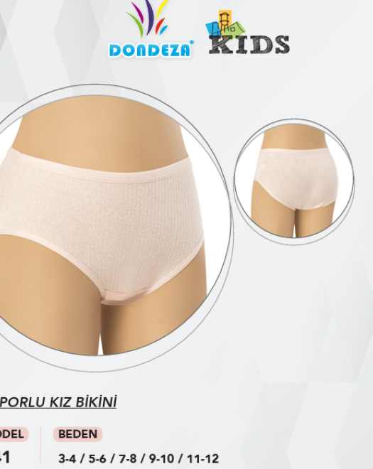 441 RAPORLU ESNEK KUMAŞ KIZ BİKİNİ