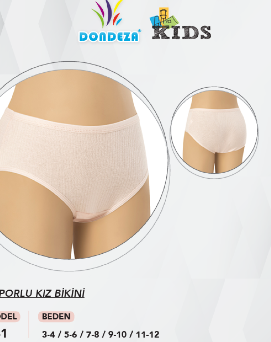 441 RAPORLU ESNEK KUMAŞ KIZ BİKİNİ