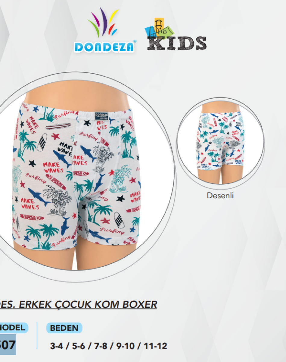507 DESENLI ERKEK ÇOCUK BOXER