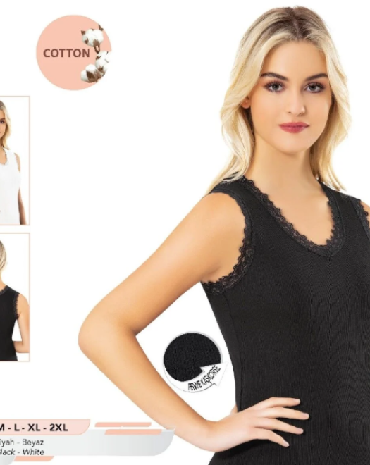 6473 GENİŞ ASKILI KAŞKORSE MODELLİ BAYAN ATLET