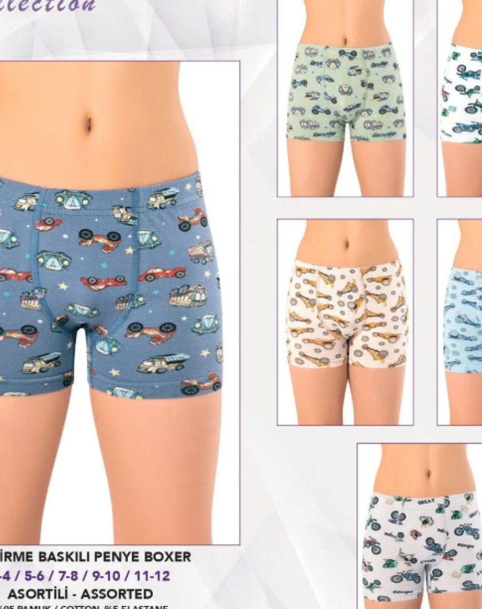 1013 BASKILI ERKEK ÇOCUK BOXER