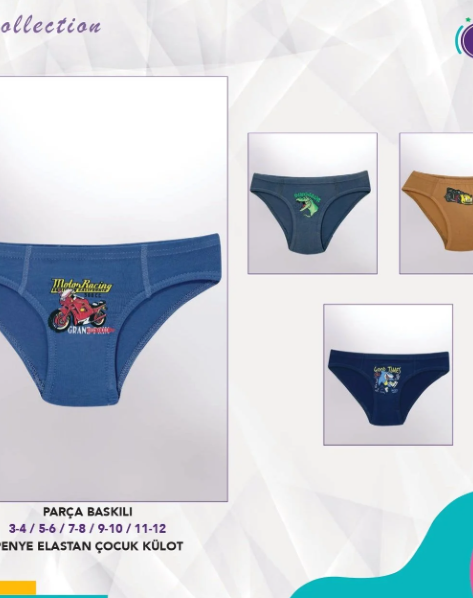 1019 ERKEK ÇOCUK BASKILI SLİP