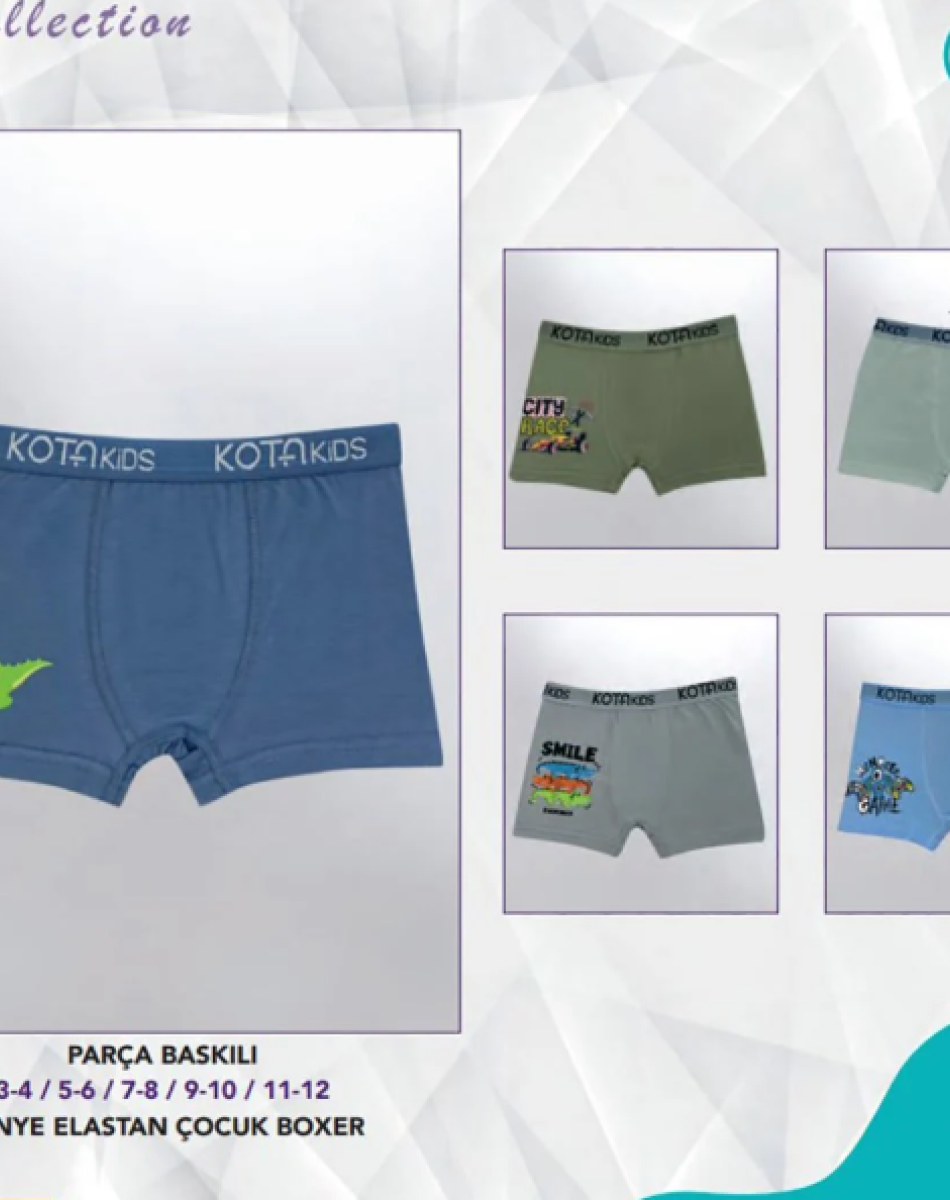 1005 BASKILI ERKEK ÇOCUK BOXER
