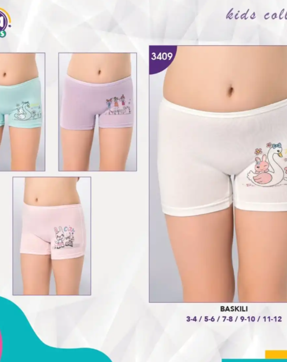 3409 KIZ BASKILI BOXER