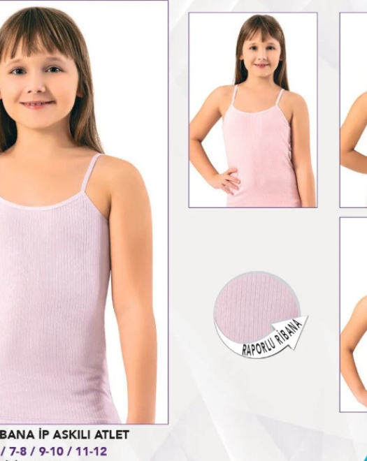 3420 RAPORLU İP ASKILI KIZ ATLET