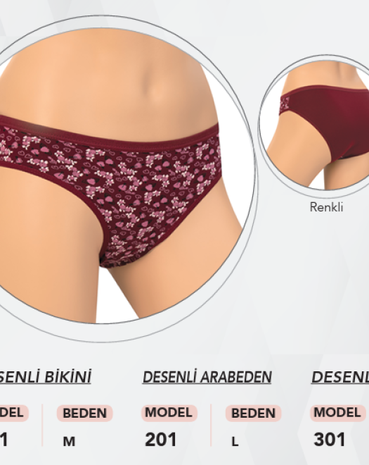 101 M BEDEN DESENLİ KADIN KÜLOT