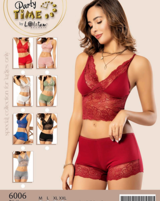 6006 PENYE DANTELLİ ŞORTLU TAKIM