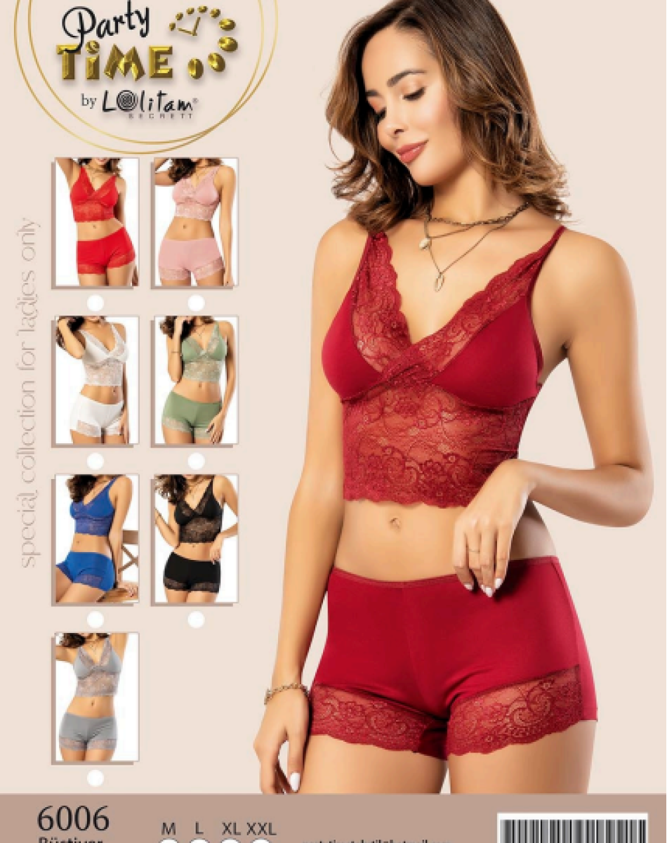 6006 PENYE DANTELLİ ŞORTLU TAKIM