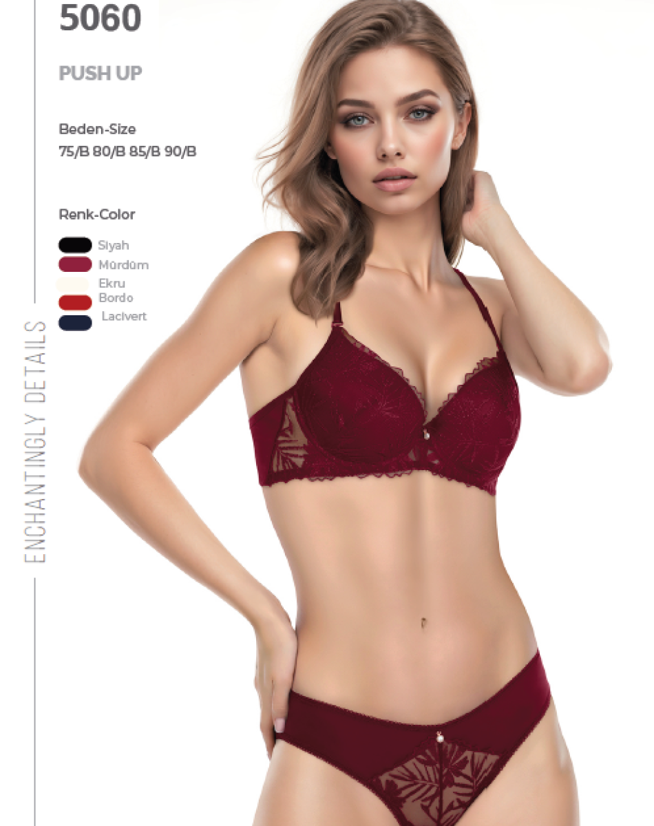 5060 BASIC CUP DESTEKSİZ DANTELLİ SÜTYEN TAKIM