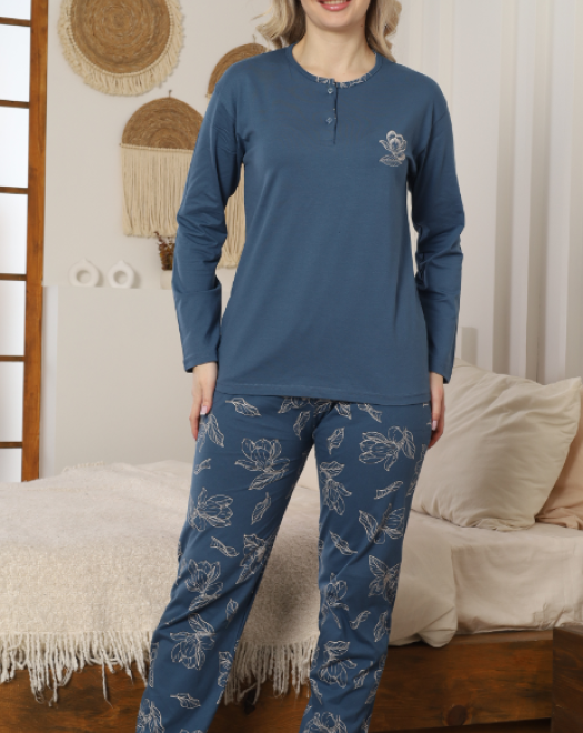 10103-10102 MODAL BAYAN UZUN KOL PİJAMA TAKIM