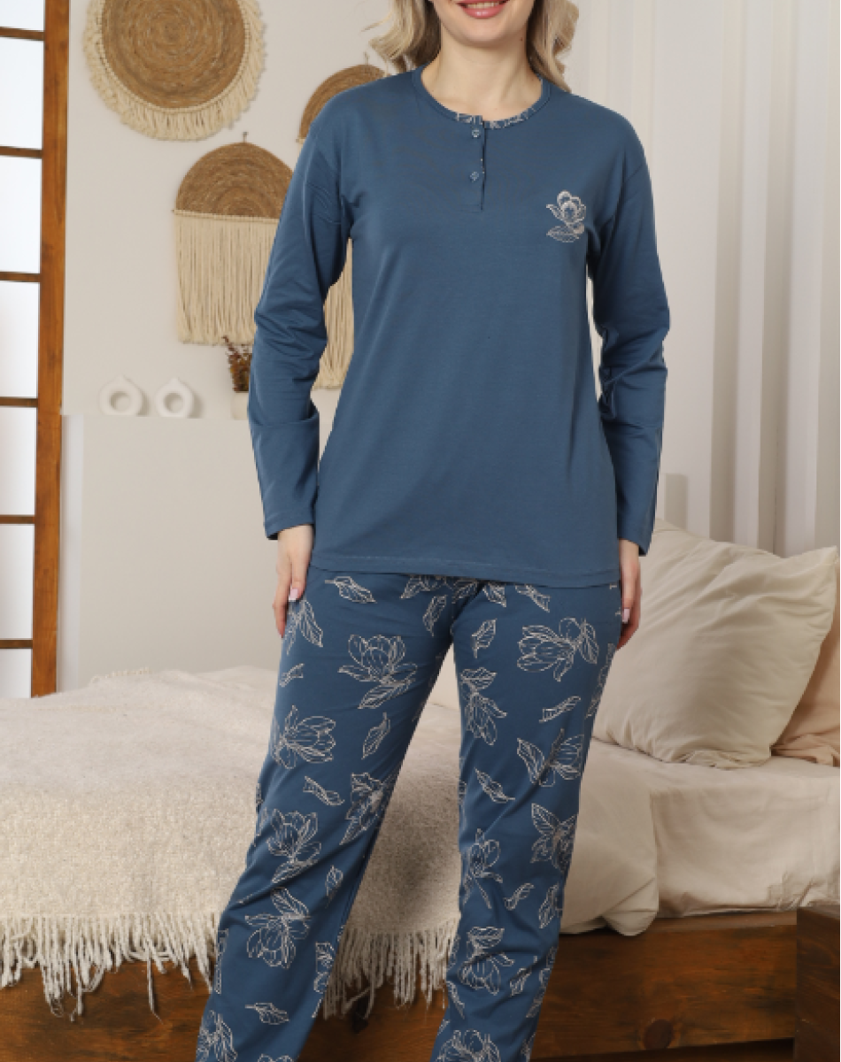 10103-10102 MODAL BAYAN UZUN KOL PİJAMA TAKIM