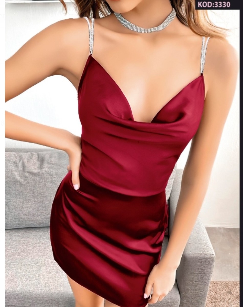 3161 KISA SATEN ELBİSE