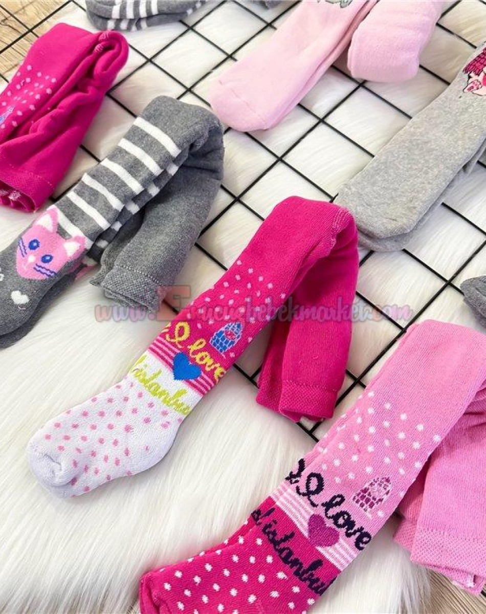 HAVLU KIZ ÇOCUK DESENLİ KÜLOTLU ÇORAP