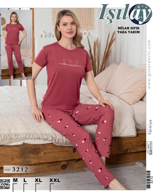 MİLAN KISAKOL ALTI UZUN KADIN PİJAMA TAKIM
