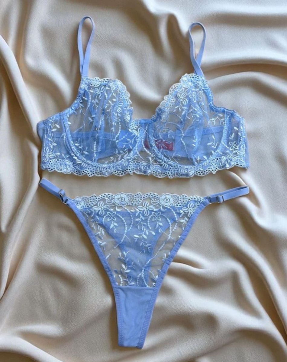 136  C-CUP BRODE DANTELLİ SÜTYEN TAKIM
