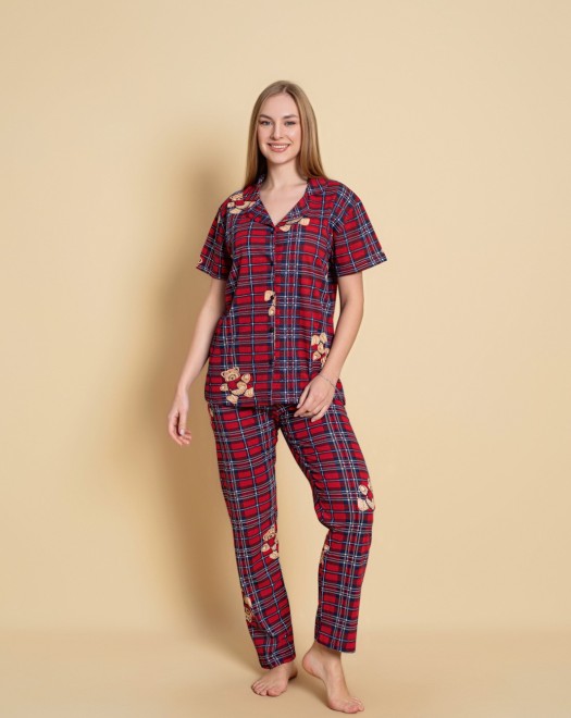 ROTS DÜĞMELİ KISA KOL PİJAMA TAKIMI +