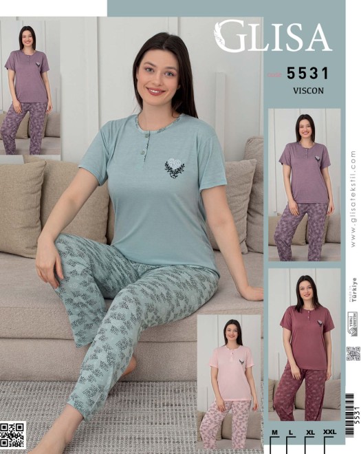 VİSKON KISAKOL PİJAMA TAKIMI