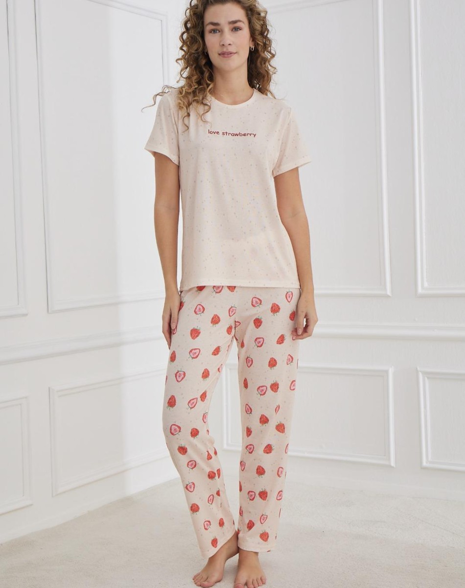 70109 LİKRALI SÜPREM KISAKOL KADIN PİJAMA TAKIM