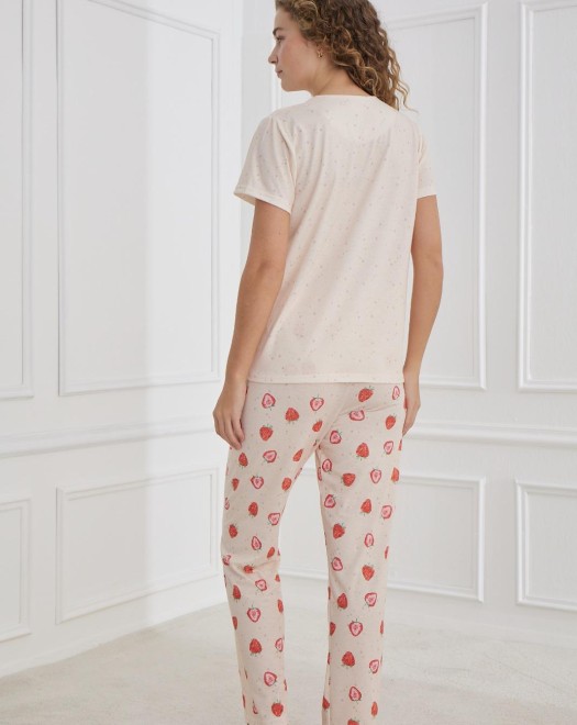 70109 LİKRALI SÜPREM KISAKOL KADIN PİJAMA TAKIM