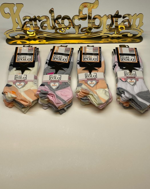 B-49 3DLİ KADIN PATİK ÇORAP (desenler karışıktır)