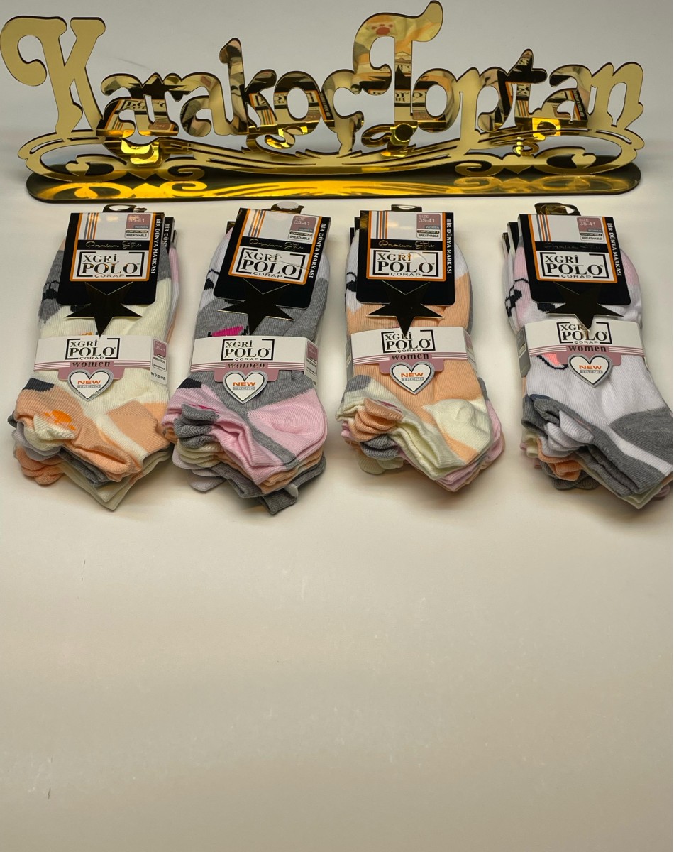 B-49 3DLİ KADIN PATİK ÇORAP (desenler karışıktır)