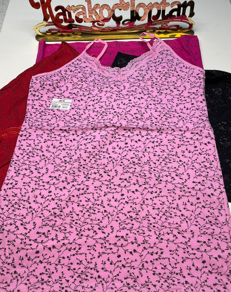 EMPİRME PENYE İP ASKI YAKA DANTELLİ BATTAL KADIN ATLET