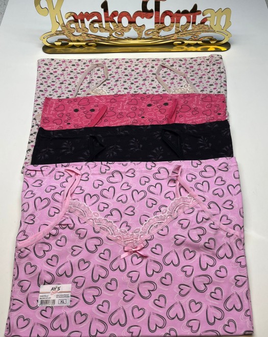 EMPİRME PENYE YAKA DANTELLİ İP ASKI KADIN ATLET