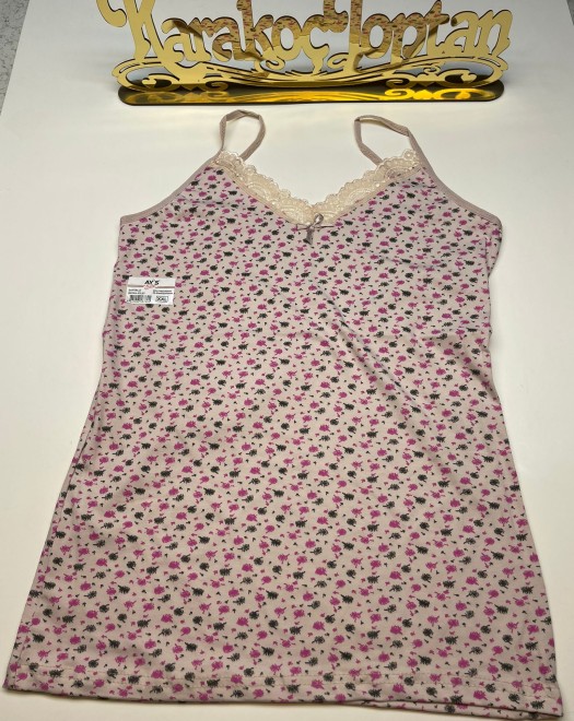 EMPİRME PENYE YAKA DANTELLİ İP ASKI KADIN ATLET