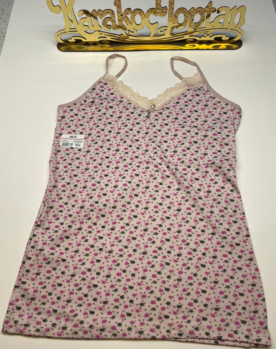 EMPİRME PENYE YAKA DANTELLİ İP ASKI KADIN ATLET