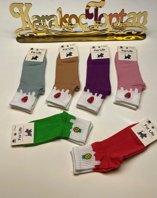 MEYVE EMOJİLİ KIZ ÇOCUK KOLEJ ÇORAP