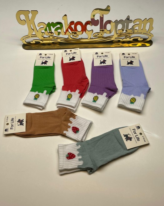 MEYVE EMOJİLİ KIZ ÇOCUK KOLEJ ÇORAP