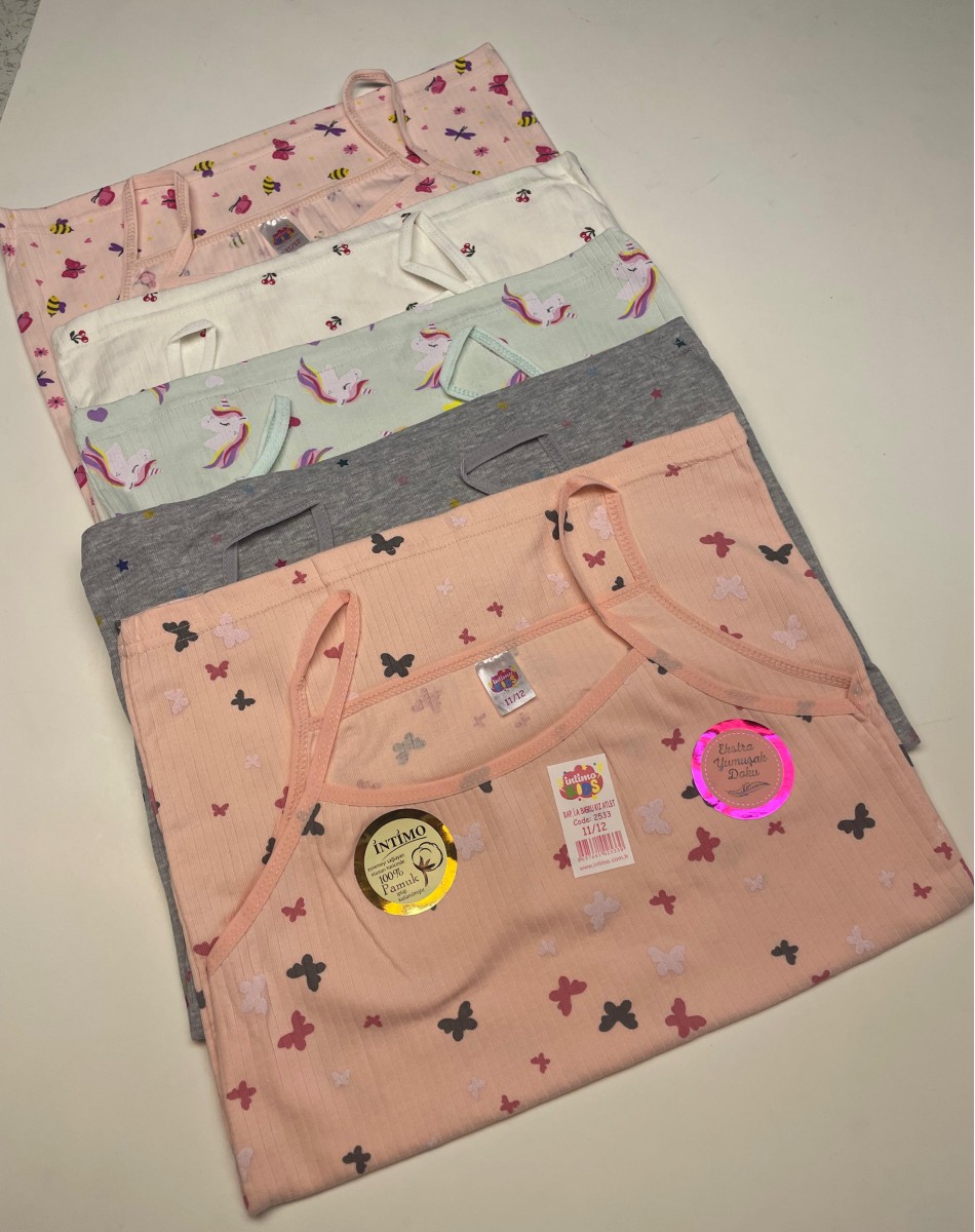 2533 RAPORLU BASKILI KIZ İP ASKILI ATLET