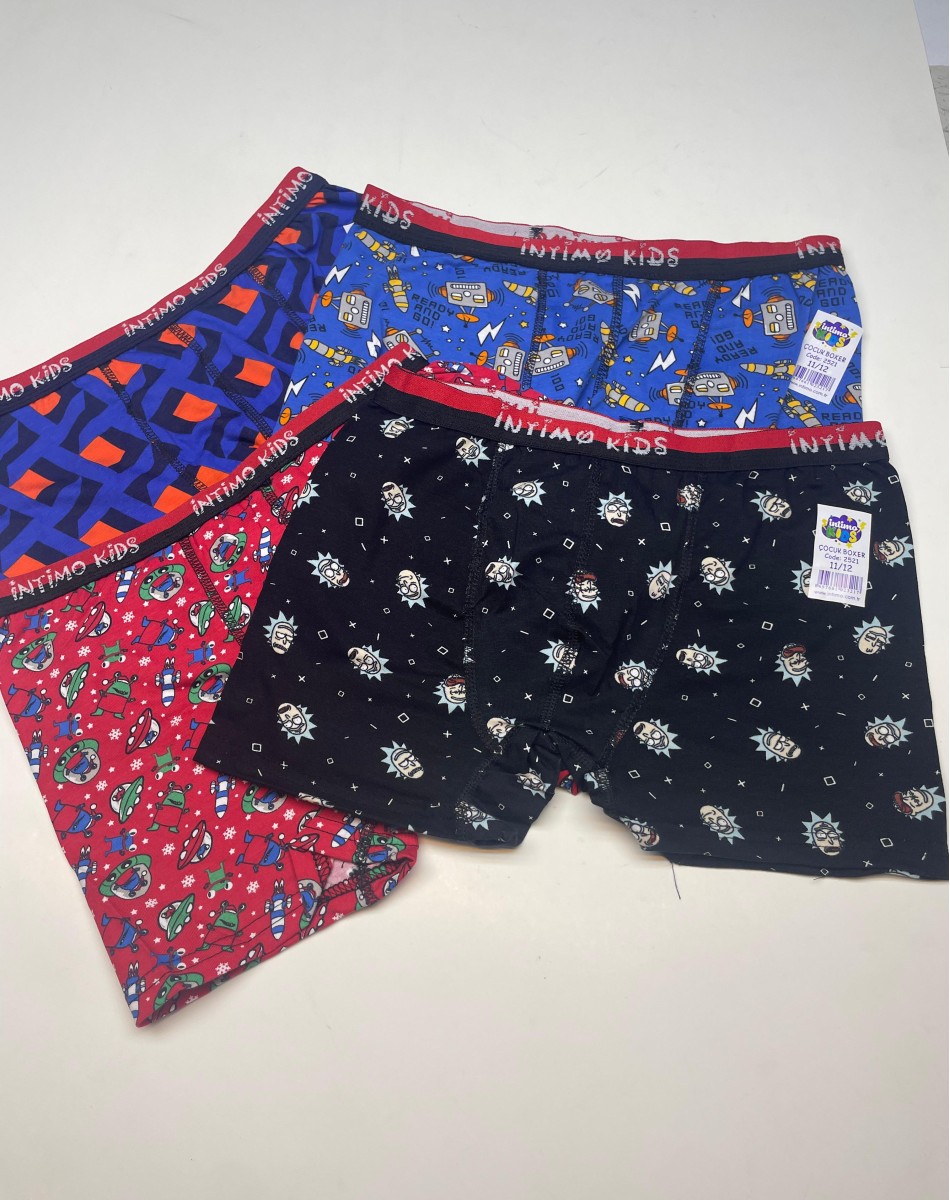 2521 PENYE BASKILI ERKEK ÇOCUK BOXER